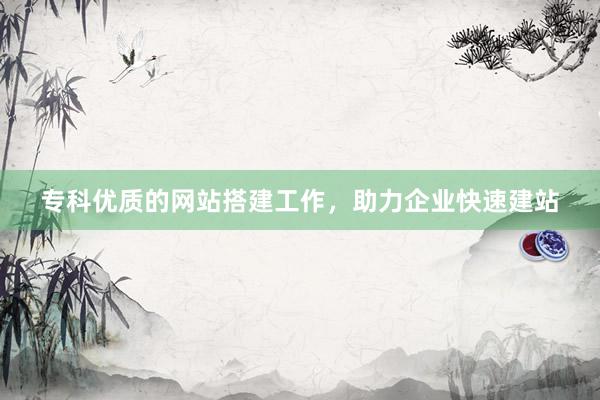 专科优质的网站搭建工作，助力企业快速建站