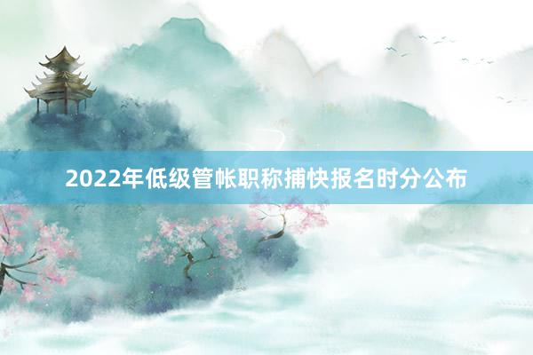 2022年低级管帐职称捕快报名时分公布