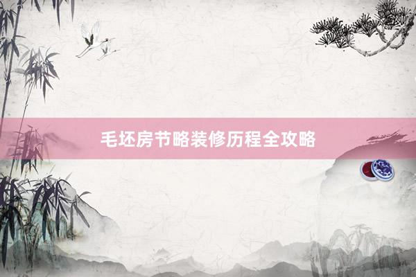 毛坯房节略装修历程全攻略